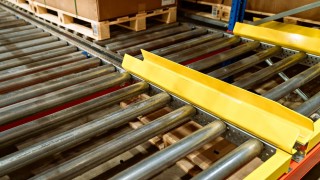Roller tracks in a Live Storage Racking System for pallets