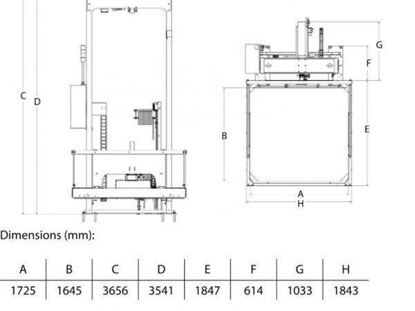 Scheme of Automatic strapping machine CYKLOP XF 172 M